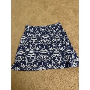 Fresh Produce Adrift Mini Skirt Womens XL Blue Riviera Tiki Tropical Hawaiian